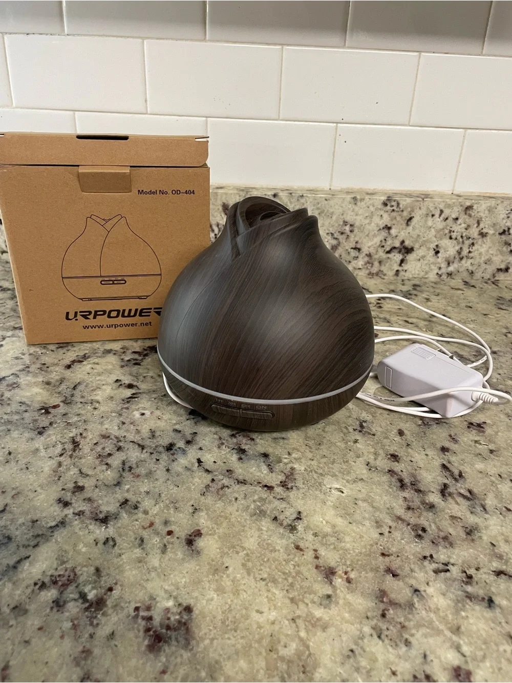 Dark Wood Grain Ultrasonic Dark Brown Aromatherapy Essential Oil Diffuser spa